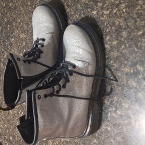 Girl's Silver Doc Martin's Boots size 4